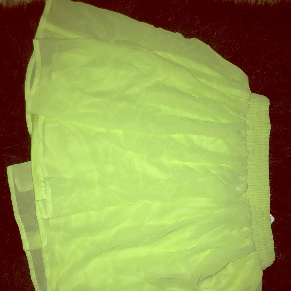 Neon green skirt